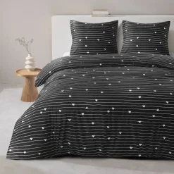 Dekbedovertrek Milou - zwart/wit - 200x220 cm