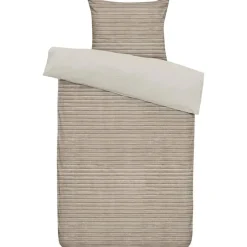Dekbedovertrek Pluch Lines - zand - 140x220 cm