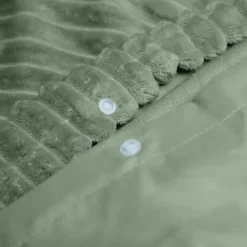 Dekbedovertrek Teddy Rib 140x220 – Fluweelzacht & Knus Design - Groen