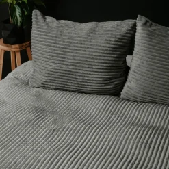 Dekbedovertrek Teddy Rib 200x220 – Fluweelzacht & Knus Design - Grijs