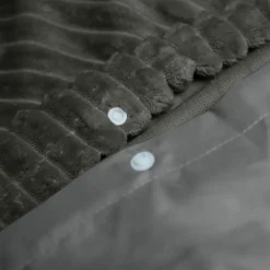 Dekbedovertrek Teddy Rib 200x220 – Fluweelzacht & Knus Design - Grijs