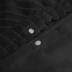 Dekbedovertrek Teddy Rib 140x220 – Fluweelzacht & Knus Design - Zwart