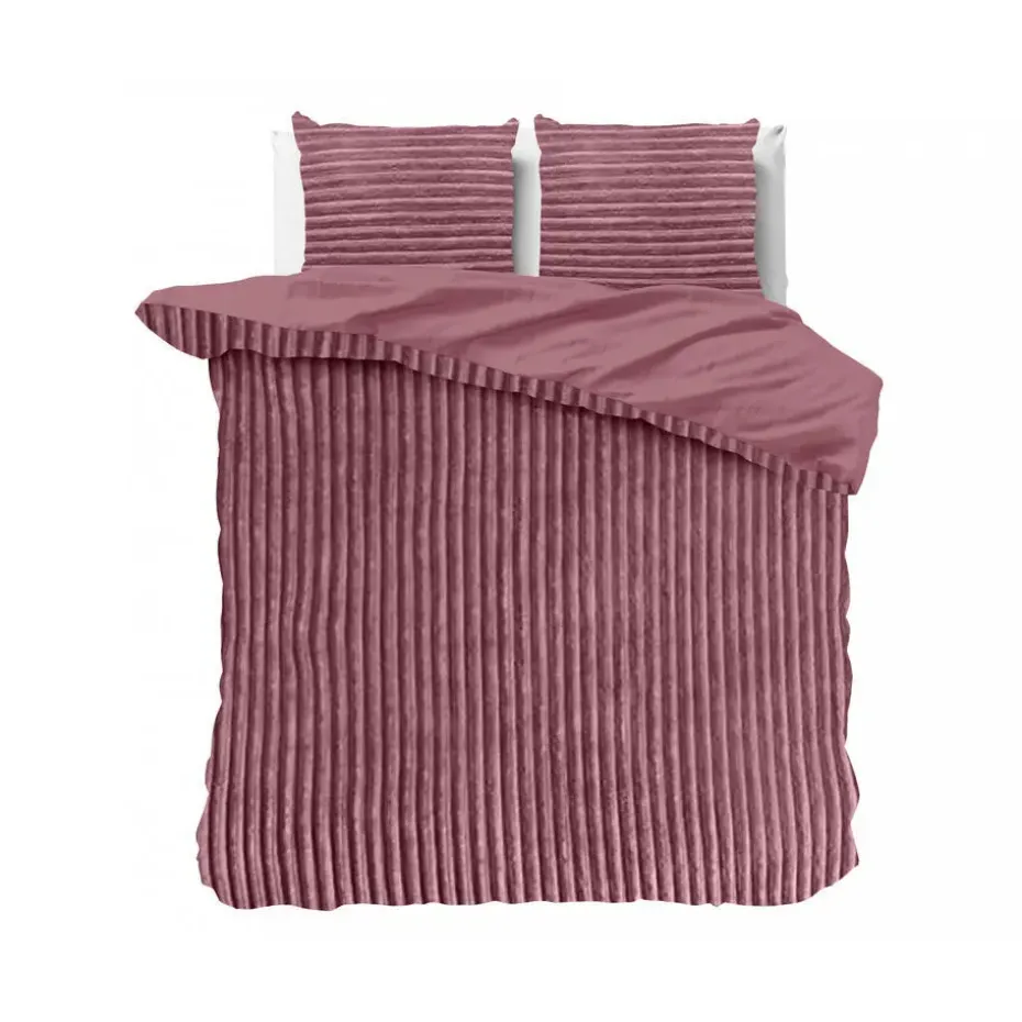 Dekbedovertrek Teddy Rib 240x220 – Fluweelzacht & Knus Design - Roze