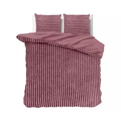 Dekbedovertrek Teddy Rib 240x220 – Fluweelzacht & Knus Design - Roze