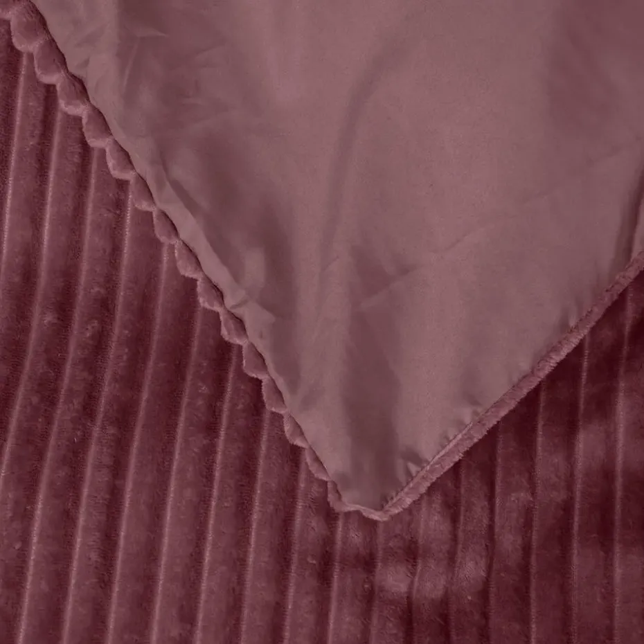 Dekbedovertrek Teddy Rib 240x220 – Fluweelzacht & Knus Design - Roze