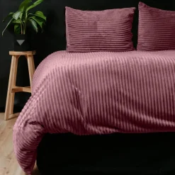Dekbedovertrek Teddy Rib 240x220 – Fluweelzacht & Knus Design - Roze
