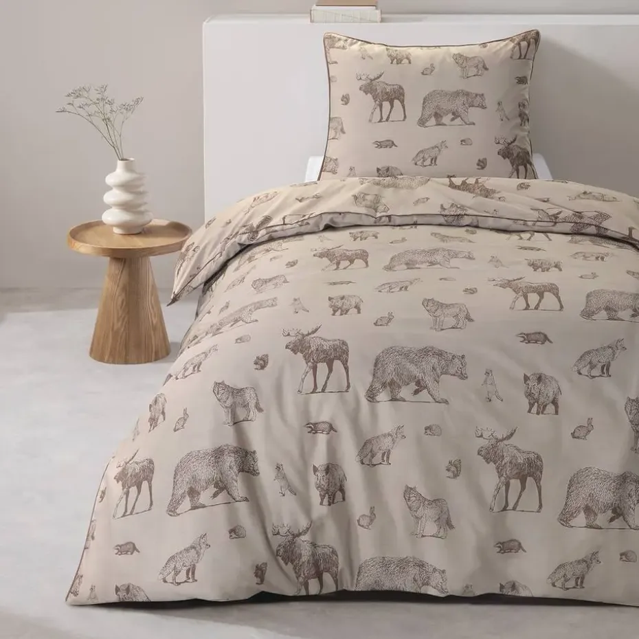 Dekbedovertrek Thomas - zand - 140x200 cm