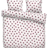 Dekbedovertrek Wies - wit/rood - 200x200/220 cm