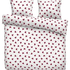 Dekbedovertrek Wies - wit/rood - 200x200/220 cm