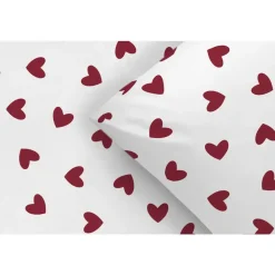 Dekbedovertrek Wies - wit/rood - 200x200/220 cm