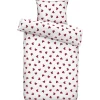 Dekbedovertrek Wies - wit/rood - 140x200/220 cm