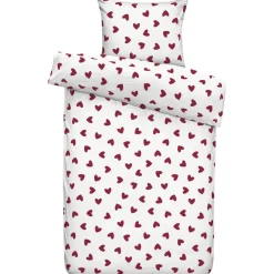 Dekbedovertrek Wies - wit/rood - 140x200/220 cm