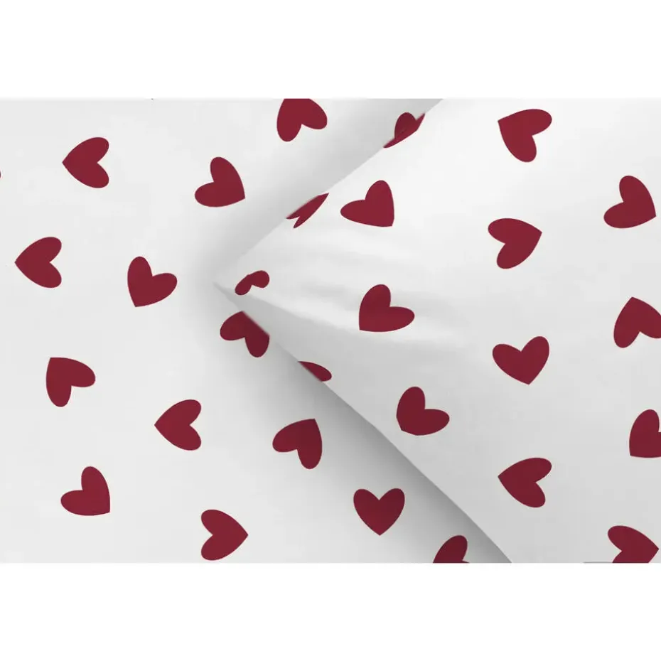 Dekbedovertrek Wies - wit/rood - 140x200/220 cm