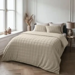 Dekbedovertrek 240x220 – Furry Check Design & Zacht Warm Fleece