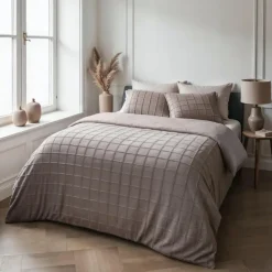Dekbedovertrek 240x220 – Furry Check Design & Zacht Warm Fleece