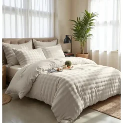 Dekbedovertrek 240x220 – Pompom Design & Warm Flanel Fleece - Beige