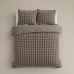 Dekbedovertrek 140x220 – Pompom Design & Warm Flanel Fleece - Taupe