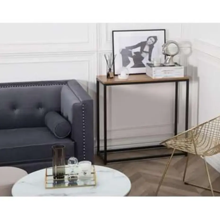 DELANO - Consoletafel - Donkere houtkleur - MDF