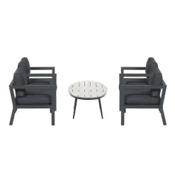 5-delige loungeset Ridge –4 luxe lounge fauteuils inclusief salontafel