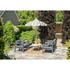 5-delige loungeset Ridge –4 luxe lounge fauteuils inclusief salontafel