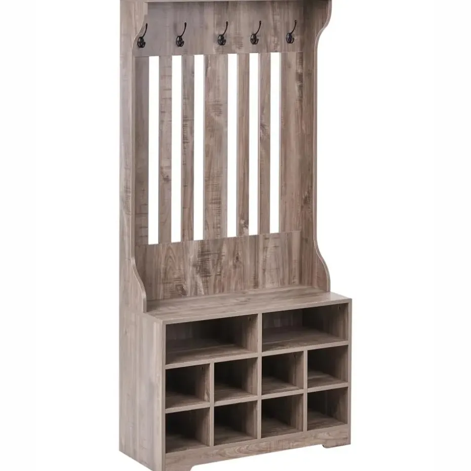 DENILIQUIM - Schoenenkast - Donkerbruin - Hout