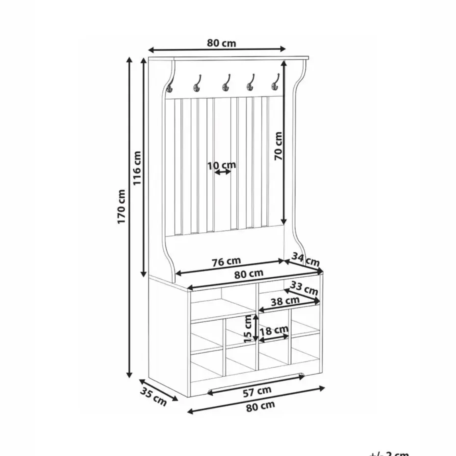 DENILIQUIM - Schoenenkast - Donkerbruin - Hout
