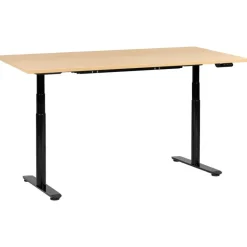 DESTINAS - Elektr bureau - Zwart/Lichtbruin - 180 x 72 cm - Vezelplaat