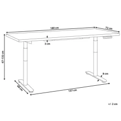 DESTINAS - Elektr bureau - Zwart/Lichtbruin - 180 x 72 cm - Vezelplaat
