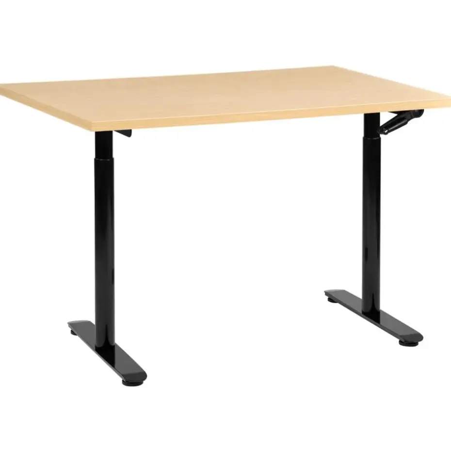 DESTINAS - Sta-bureau - Zwart/Lichtbruin - 120 x 72 cm - Vezelplaat