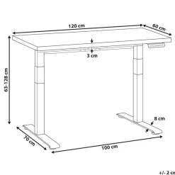 DESTINES - Elektr bureau - Zwart/Lichtbruin - 120 x 60 cm - Vezelplaat