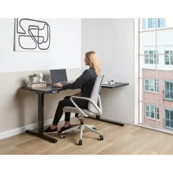 DESTINES - Elektrisch bureau - Zwart - Rechtszijdig - Vezelplaat