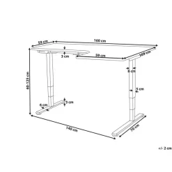 DESTINES - Elektrisch bureau - Zwart - Rechtszijdig - Vezelplaat
