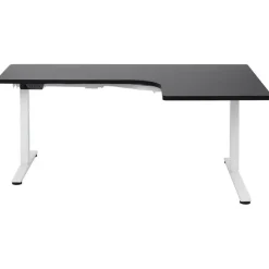 DESTINES - Elektrisch bureau - Wit/Zwart - Rechtszijdig - Vezelplaat