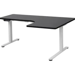 DESTINES - Elektrisch bureau - Wit/Zwart - Rechtszijdig - Vezelplaat