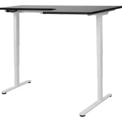 DESTINES - Elektrisch bureau - Wit/Zwart - Rechtszijdig - Vezelplaat