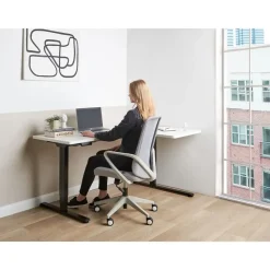 DESTINES - Elektrisch bureau - Zwart/Wit - Rechtszijdig - Vezelplaat