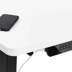 DESTINES - Elektrisch bureau - Zwart/Wit - Rechtszijdig - Vezelplaat