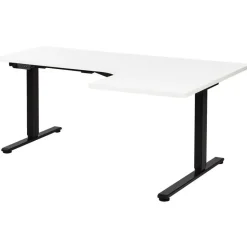 DESTINES - Elektrisch bureau - Zwart/Wit - Rechtszijdig - Vezelplaat