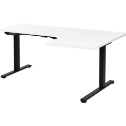 DESTINES - Elektrisch bureau - Zwart/Wit - Rechtszijdig - Vezelplaat