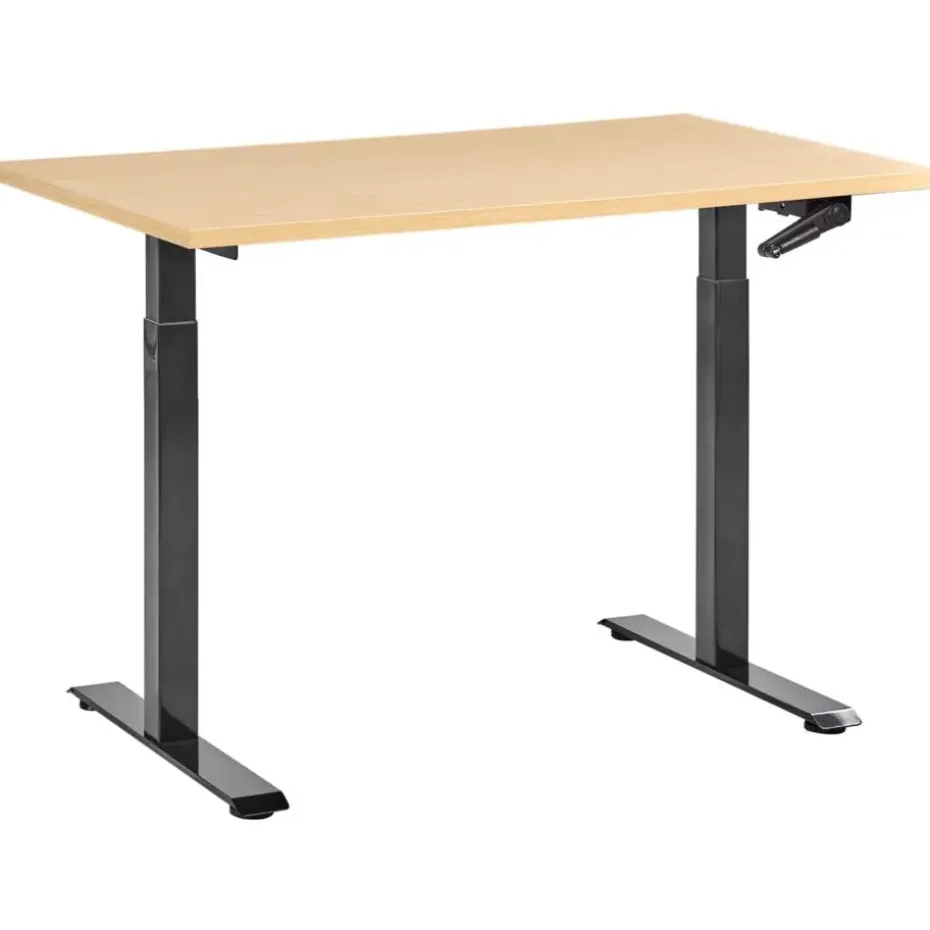 DESTINES - Sta-bureau - Zwart/Lichtbruin - 120 x 72 cm - Vezelplaat