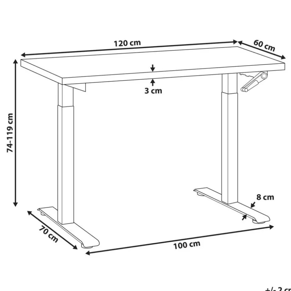 DESTINES - Sta-bureau - Zwart/Lichtbruin - 120 x 72 cm - Vezelplaat