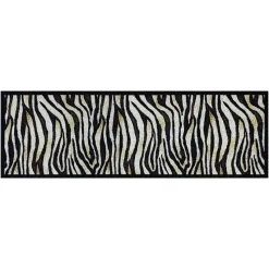 Deurmat Zebra antraciet/beige - 50x150 cm
