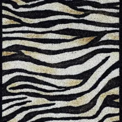 Deurmat Zebra antraciet/beige - 50x150 cm