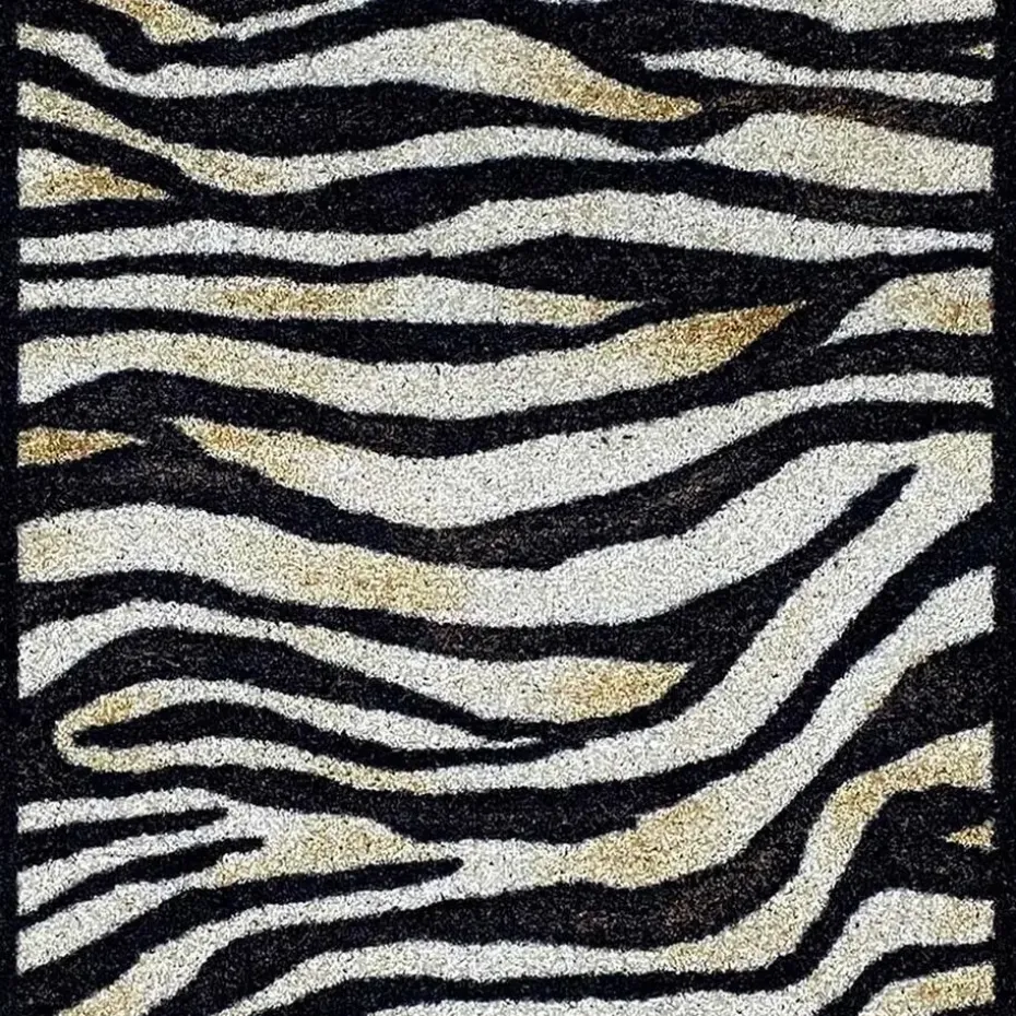 Deurmat Zebra antraciet/beige - 50x150 cm