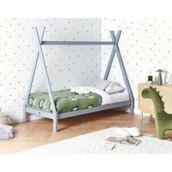 DEVAY - Kinderbed - Grijs - 90 x 200 cm - Grenenhout