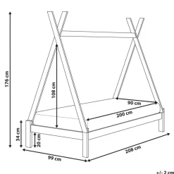DEVAY - Kinderbed - Grijs - 90 x 200 cm - Grenenhout