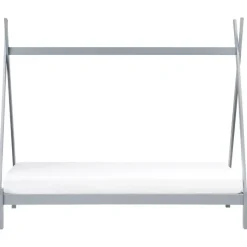 DEVAY - Kinderbed - Grijs - 90 x 200 cm - Grenenhout