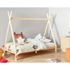 DEVAY - Kinderbed - Lichtbruin - 90 x 200 cm - Grenenhout