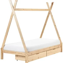 DEVAY - Kinderbed - Lichtbruin - 90 x 200 cm - Dennenhout