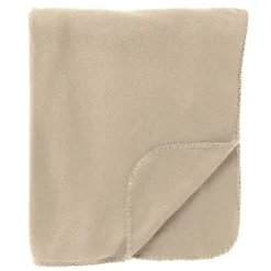 DEX - plaid 130x160 cm - fleece deken - zacht en dun - Semolina - beige